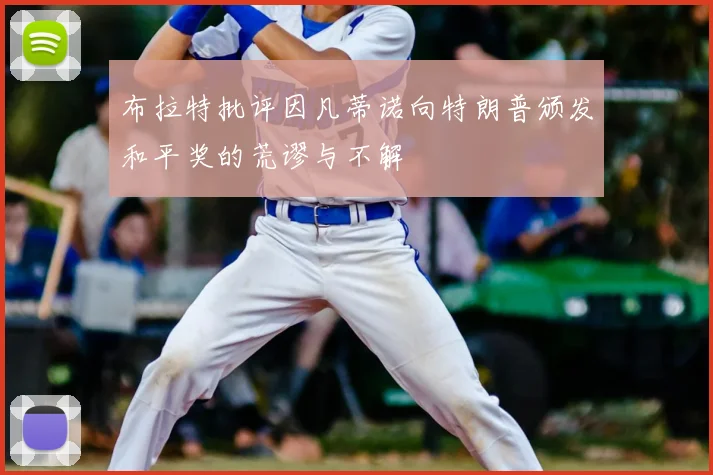 布拉特批评因凡蒂诺向特朗普颁发和平奖的荒谬与不解